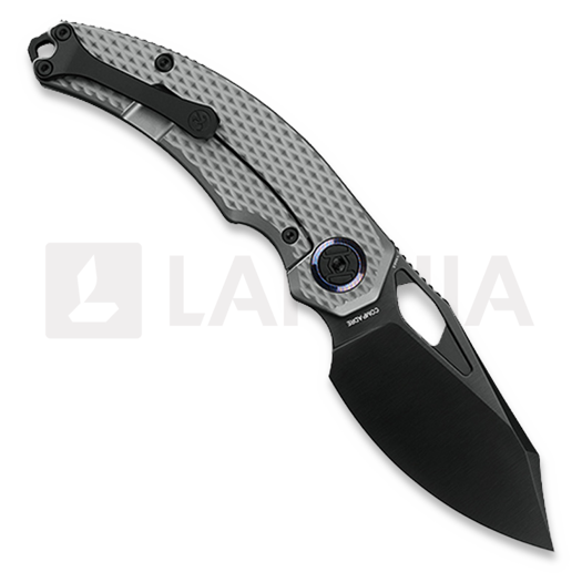 Kunwu Knives Reverse Tux ComPadre - DLC - Titanium sulankstomas peilis, Diamond Texture