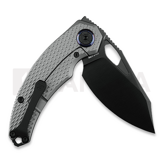 Kunwu Knives Reverse Tux ComPadre - DLC - Titanium sulankstomas peilis, Diamond Texture