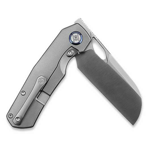 Kunwu Knives S-Tao II - Satin - Titanium folding knife, Orange Peel Texture