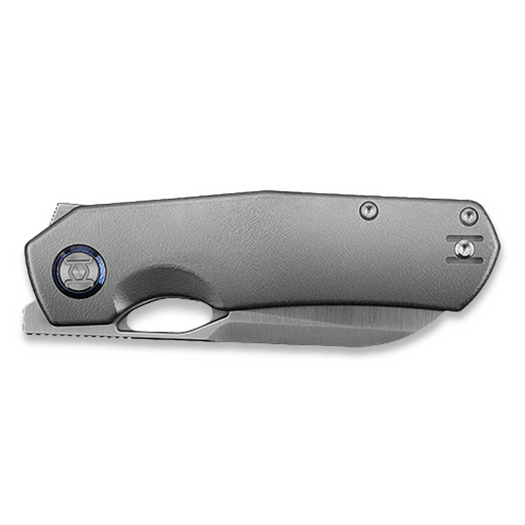 Kunwu Knives S-Tao II - Satin - Titanium folding knife, Orange Peel Texture