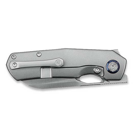 Kunwu Knives S-Tao II - Satin - Titanium folding knife, Orange Peel Texture