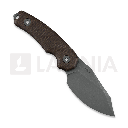 Coltello Kunwu Knives Stiffy D. - Stonewashed - Micarta, marrone