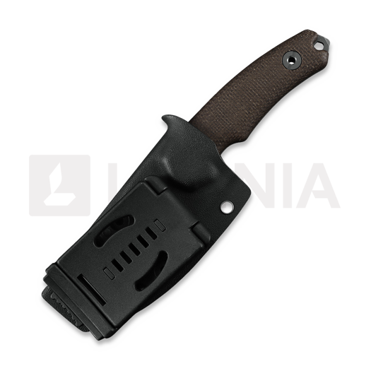 Kunwu Knives Stiffy D. - Stonewashed - Micarta knife, brown