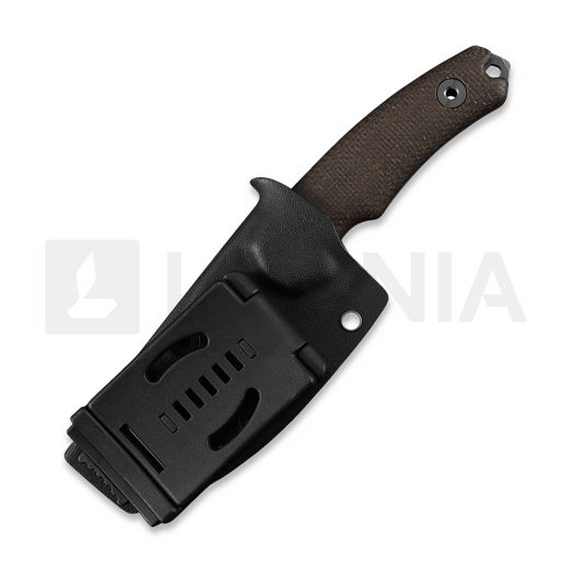 Coltello Kunwu Knives Stiffy D. - Stonewashed - Micarta, marrone