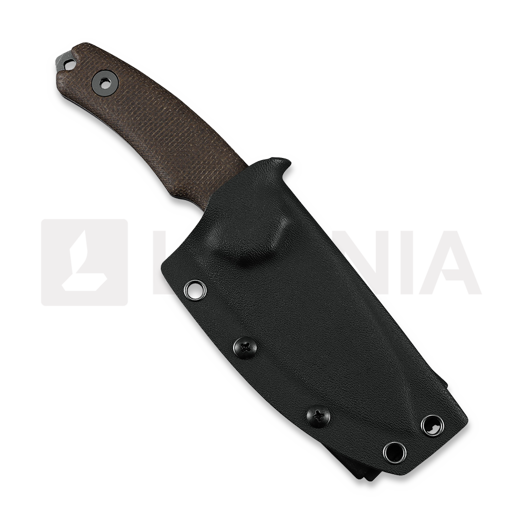 Coltello Kunwu Knives Stiffy D. - Stonewashed - Micarta, marrone