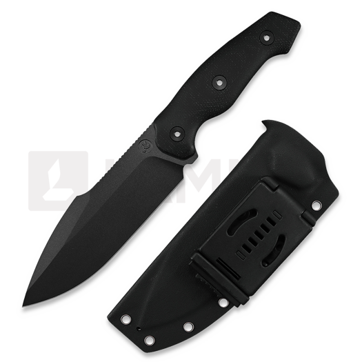 Coltello Kunwu Knives Stiffy G. - Black Micarta - Teflon Coating