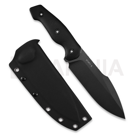 Kunwu Knives Stiffy G. - Teflon - Micarta kniv, svart