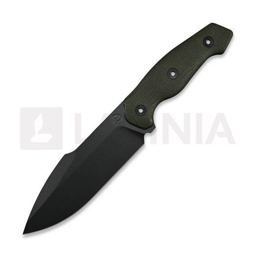 Kunwu Knives Stiffy G. - Teflon - Micarta veitsi, oliivinvihreä