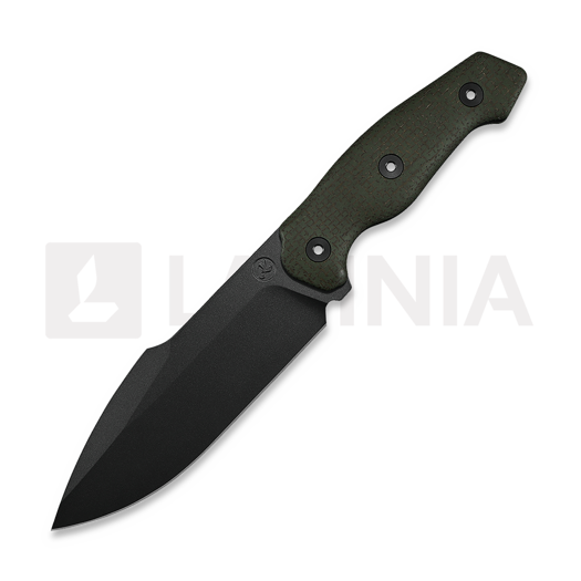 Faca Kunwu Knives Stiffy G. - Teflon - Micarta, verde oliva