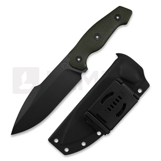 Kunwu Knives Stiffy G. - Teflon - Micarta knife, olive drab