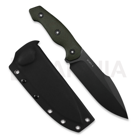 Kunwu Knives Stiffy G. - Teflon - Micarta knife, olive drab