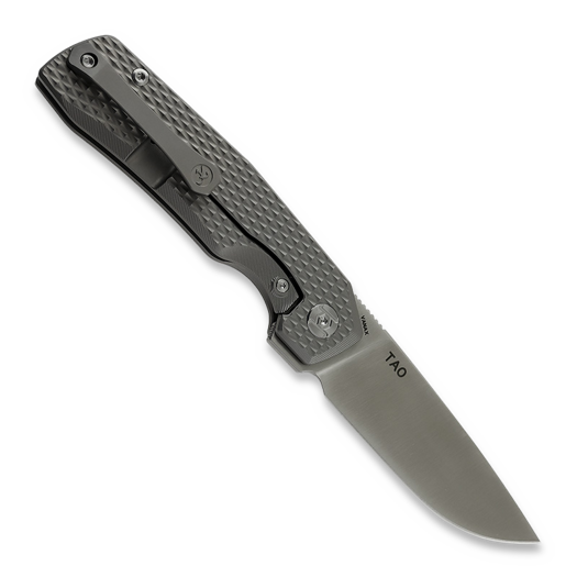 Kunwu Knives TAO II - Satin - Titanium folding knife, Diamond Texture