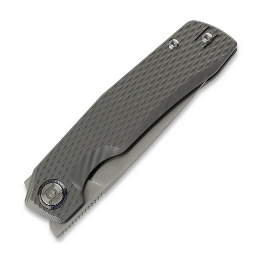 Kunwu Knives TAO II - Satin - Titanium folding knife, Diamond Texture