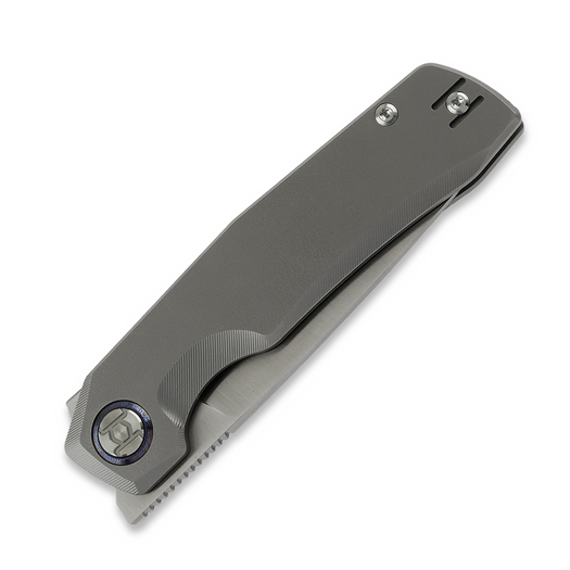 Kunwu Knives TAO II - Satin - Titanium folding knife, Orange Peel Texture