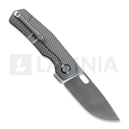 Kunwu Knives Tao III - Satin - Titanium összecsukható kés, Diamond Texture