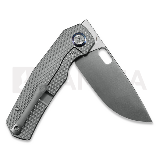 Kunwu Knives Tao III - Satin - Titanium összecsukható kés, Diamond Texture