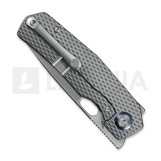 Kunwu Knives Tao III - Satin - Titanium összecsukható kés, Diamond Texture