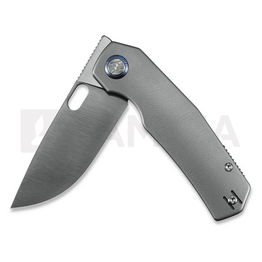 Kunwu Knives Tao III - Satin - Titanium folding knife, Orange Peel Texture