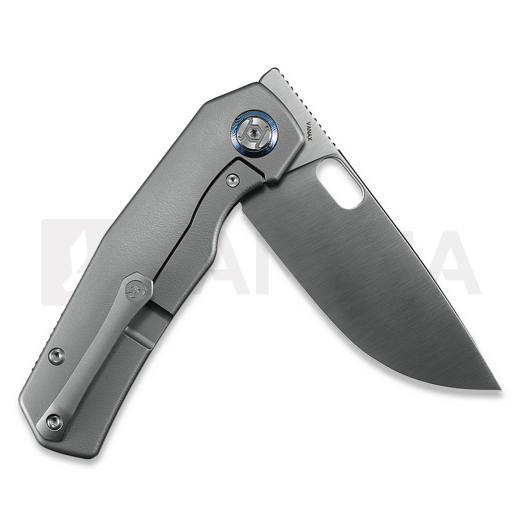 Kunwu Knives Tao III - Satin - Titanium folding knife, Orange Peel Texture