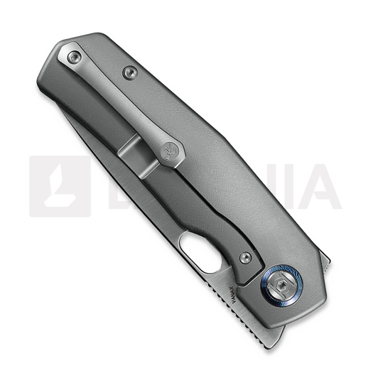 Kunwu Knives Tao III - Satin - Titanium folding knife, Orange Peel Texture
