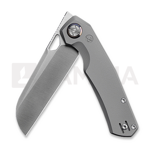 Kunwu Knives TAO Sheepsfoot - Orange Peel Texture Ti - Satin folding knife