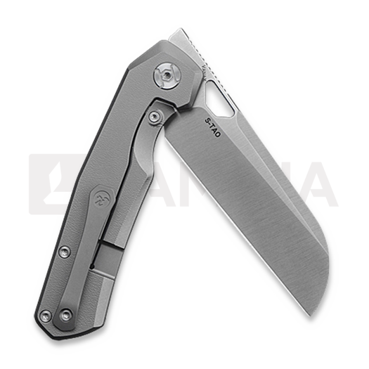Складной нож Kunwu Knives TAO Sheepsfoot - Satin - Titanium, Orange Peel Texture