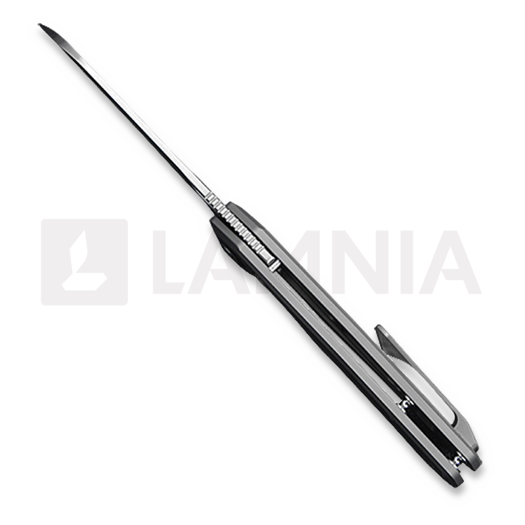 Kunwu Knives TAO Sheepsfoot - Satin - Titanium folding knife, Orange Peel Texture