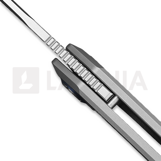 Kunwu Knives TAO Sheepsfoot - Satin - Titanium folding knife, Orange Peel Texture