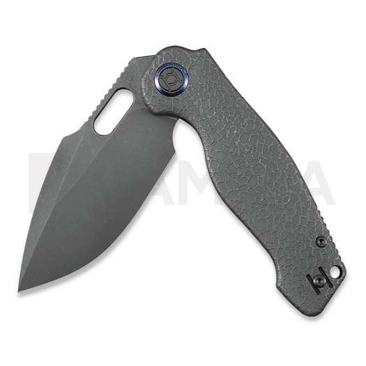 Kunwu Knives Verta Gringo - Honeydew Texture Ti - Stonewashed 접이식 나이프