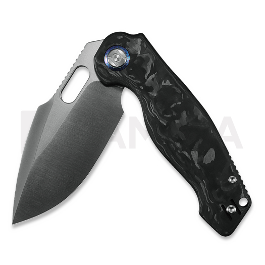 Kunwu Knives Verta Gringo - Satin - Carbon Fiber folding knife, black