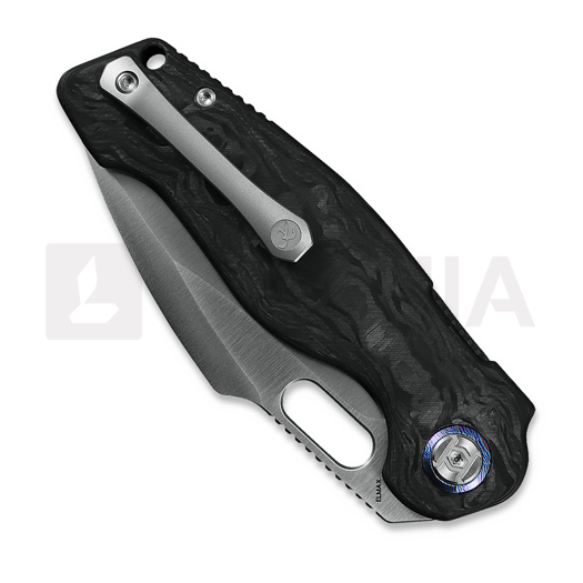 Kunwu Knives Verta Gringo - Satin - Carbon Fiber folding knife, black