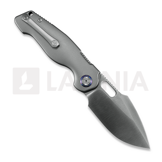 Kunwu Knives Verta Gringo - Satin - Titanium folding knife, Orange Peel Texture