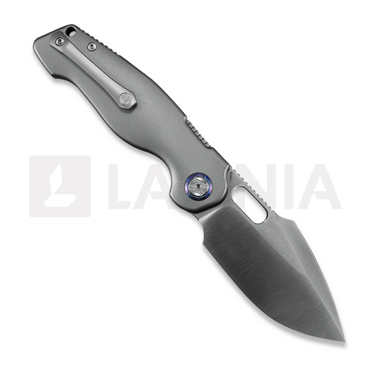 Kunwu Knives Verta Gringo - Satin - Titanium összecsukható kés, Orange Peel Texture