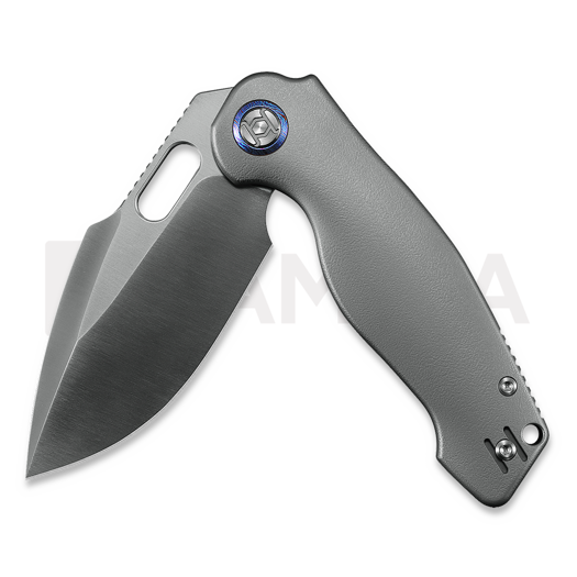Kunwu Knives Verta Gringo - Satin - Titanium összecsukható kés, Orange Peel Texture