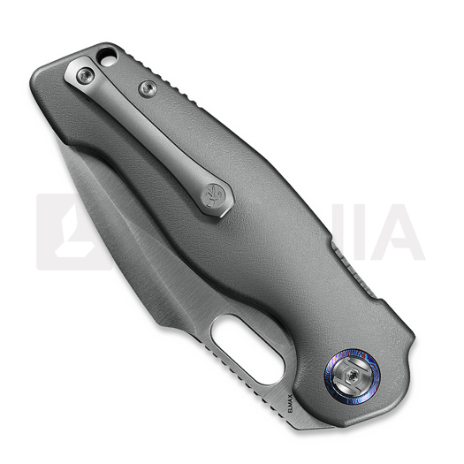 Kunwu Knives Verta Gringo - Satin - Titanium folding knife, Orange Peel Texture