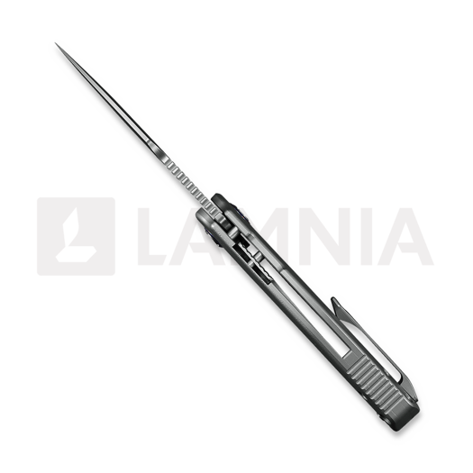 Kunwu Knives Verta Gringo - Satin - Titanium folding knife, Orange Peel Texture