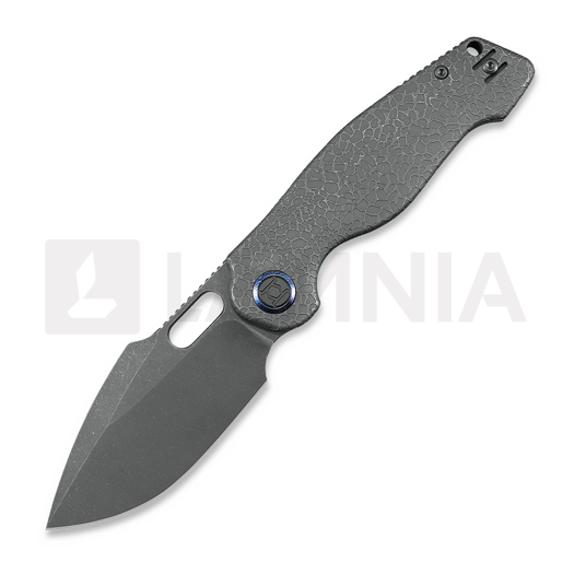 Kunwu Knives Verta Gringo - Stonewashed - Titanium folding knife, Honeydew Texture