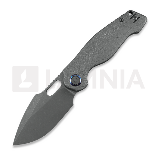 Kunwu Knives Verta Gringo - Stonewashed - Titanium סכין מתקפלת, Honeydew Texture