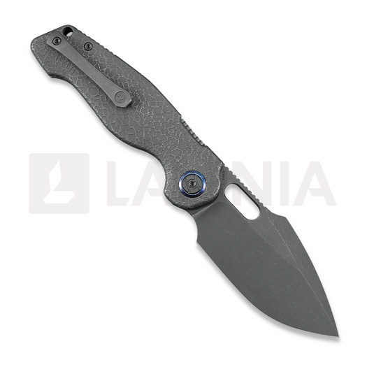 Kunwu Knives Verta Gringo - Stonewashed - Titanium folding knife, Honeydew Texture