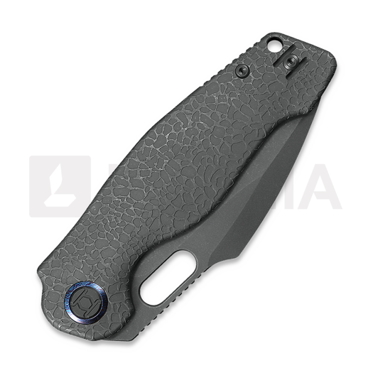 Kunwu Knives Verta Gringo - Stonewashed - Titanium folding knife, Honeydew Texture