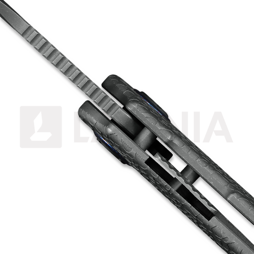 Kunwu Knives Verta Gringo - Stonewashed - Titanium folding knife, Honeydew Texture