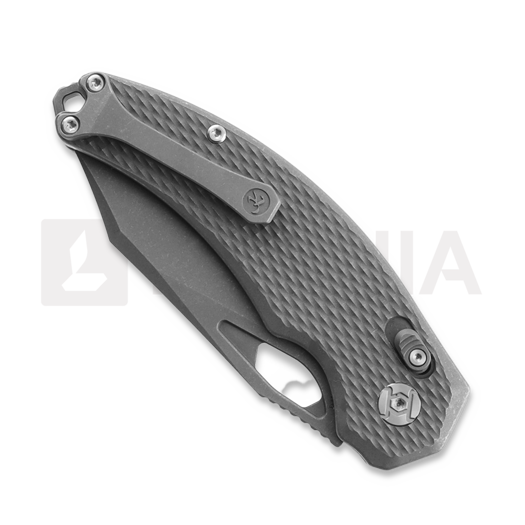 Kunwu Knives X-Padre - Stonewashed - Titanium folding knife, Diamond Texture