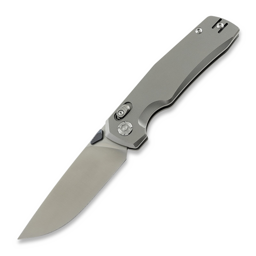 มีดพับ Kunwu Knives X-TAO - Satin - Titanium, Orange Peel Texture