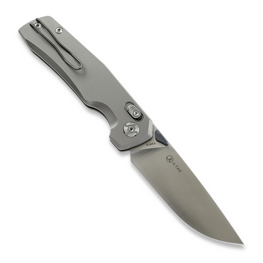 Kunwu Knives X-TAO - Satin - Titanium folding knife, Orange Peel Texture