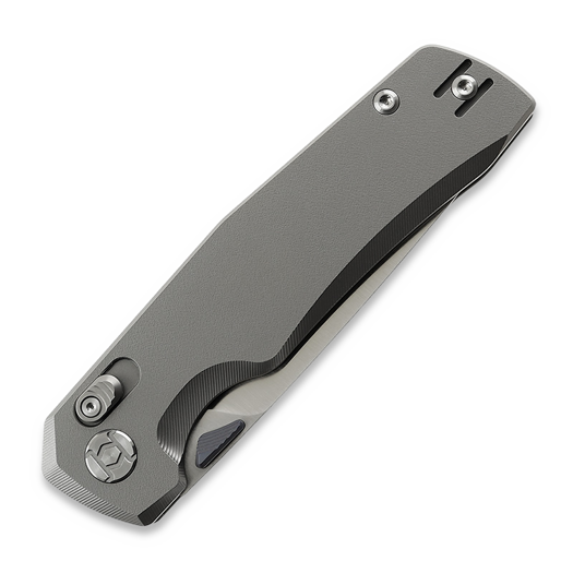 Kunwu Knives X-TAO - Satin - Titanium folding knife, Orange Peel Texture