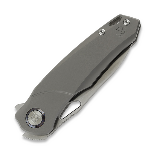 Kunwu Knives Zen Compact - Orange Peel Texture Ti - Satin folding knife