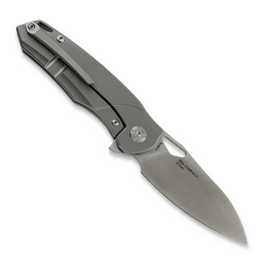 Kunwu Knives Zen Compact - Satin - Titanium folding knife, Orange Peel Texture