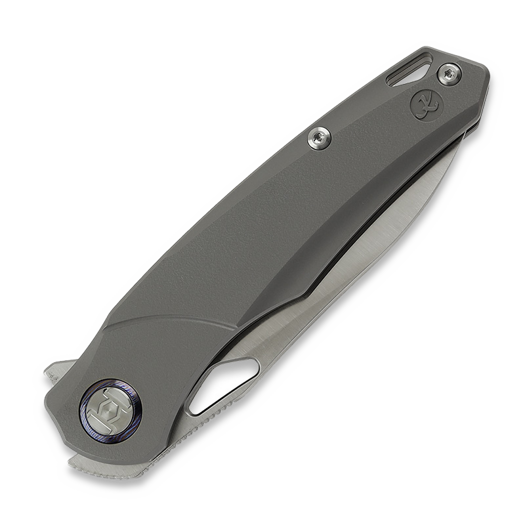 Kunwu Knives Zen - Satin - Titanium folding knife, Orange Peel Texture