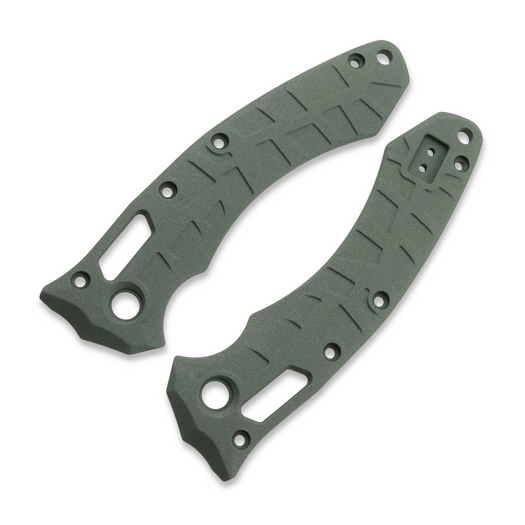 Handle scales Lex Custom International Microtech Amphibiam Ti Scales - Cerakote Charcoal Green