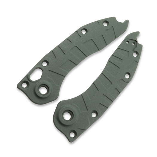 Handle scales Lex Custom International Microtech Auto Stitch Ti Scales - Cerakote Charcoal Green